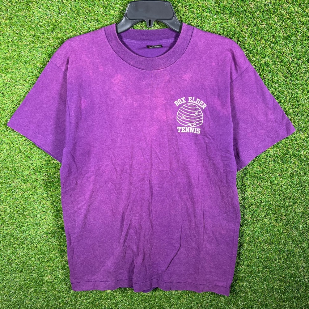 Vintage Screen Stars Best Purple T Shirt Beehive Graphic Tee Made‎ in USA Mens L